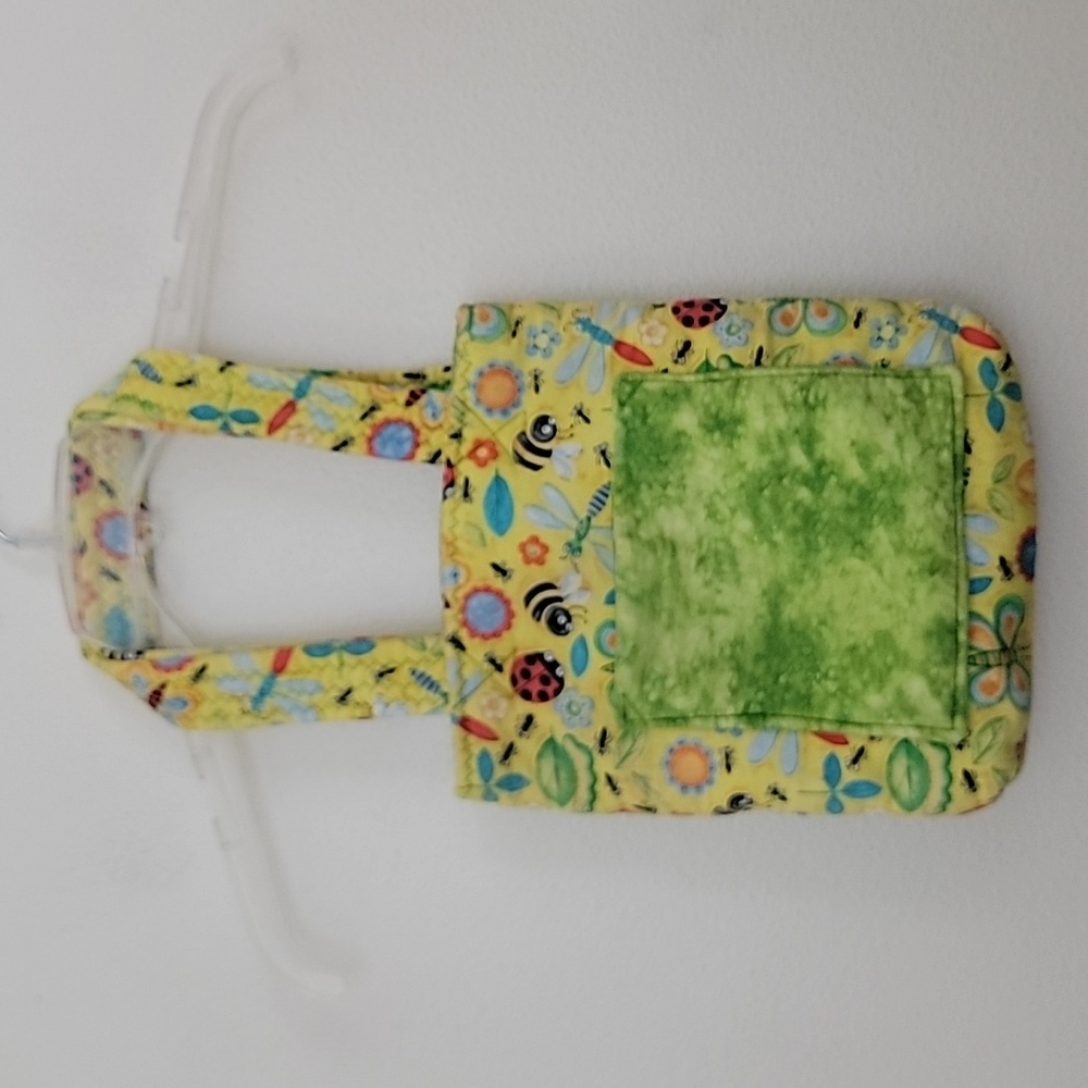 Colorful Insect Print Quilted Fabric Small Purse